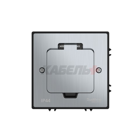 MultiDesk Лючок на 2 модуля IP44 с монтажной коробкой для бетонных полов СЕРЕБРО, тип MDK20