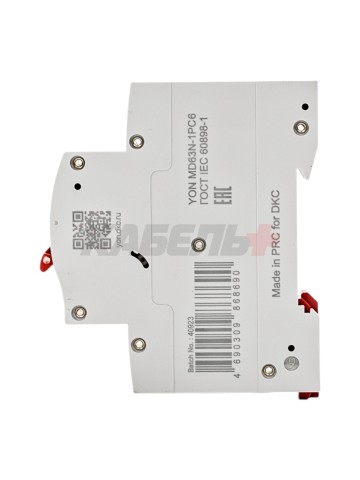 Автоматический выключатель YON max типа MD63N, 6кА, 1 полюс, хар-ка C, 3А DKC