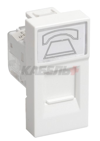 РКФ-10-00-П Розетка телефонная RJ-11 кат.3 (на 1 модуль) ПРАЙМЕР белая IEK