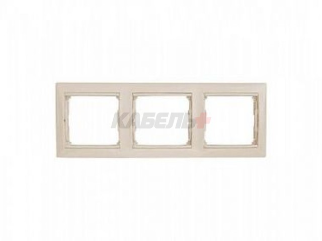 VALENA DIY Рамка 3-местная слоновая кость (золотой штрих)