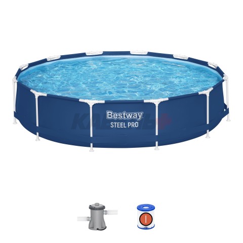 56681 NEW Каркасный бассейн Steel Pro 366х76см с фильтр-насосом 1249л/ч BESTWAY
