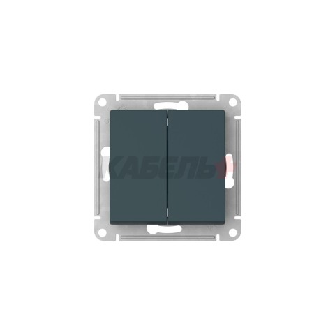 ATLASDESIGN 2-клавишный ПЕРЕКЛЮЧАТЕЛЬ, сх.6+6, 10АХ, мех., быстрозажим. клем., ИЗУМРУД