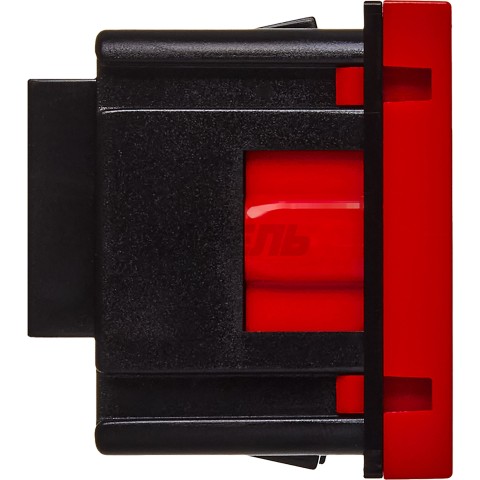 Розетка с заземляющим контактом защитной шторкой и винтовым зажимом (2 модуля) красная