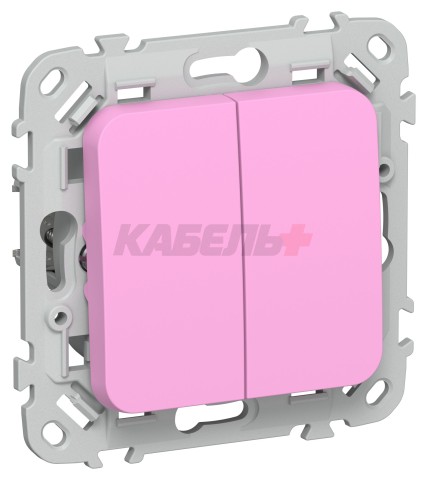 FLITE Выключатель 2-клавишный 10А ВС12-1-0-ФлПр пурпурный IEK