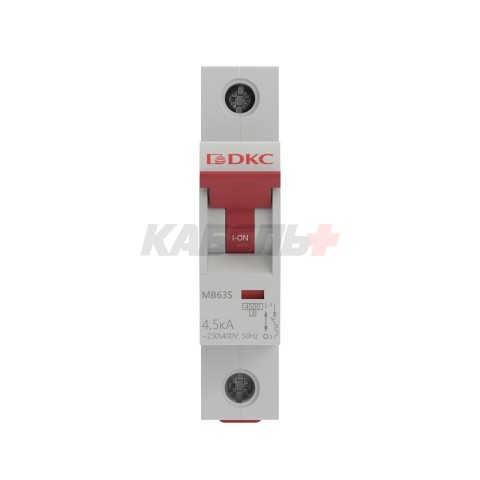 Модульный автоматический выключатель YON MB63, 1P, характеристика D, 25A, 4,5kA DKC