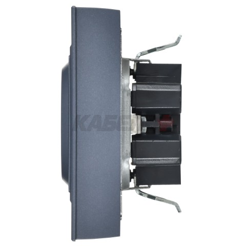 BRITE Розетка 2-местная с заземлением без защитных шторок плоская 16А в сборе РСПл12-3-БрМ маренго IEK