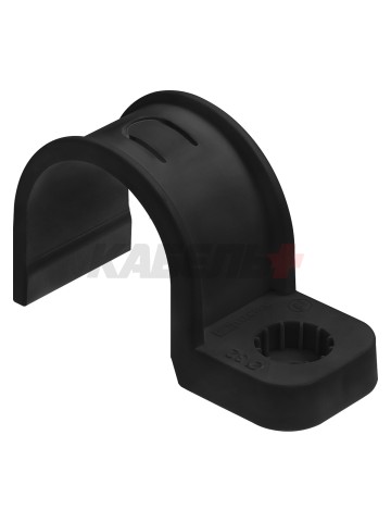 Крепеж-скоба для трубы 32 мм односторонняя для прямого монтажа (25 шт.) черная TDM