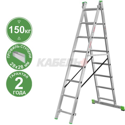 Лестница 2х 8 двухсекционная ал., серия NV222 Новая высота