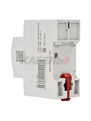 Устройство защитного отключения УЗО ВДТ YON MAX MDL100, 2P, 30mA, 40A, тип АС DKC