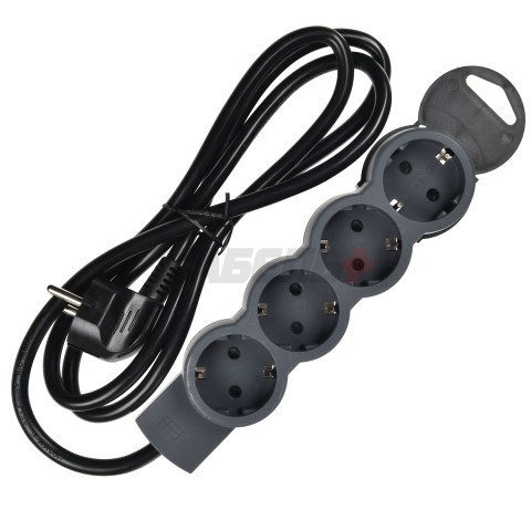 STANDARD Удлинитель У04 4 места 2P+PE 1,5м 3х1,5мм2 16А черный IEK