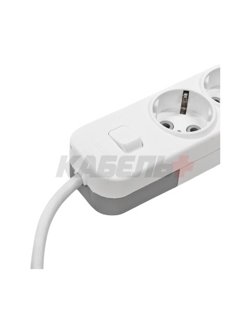 EL-BI,Myra,удлинитель 4гн3м с/з с выкл. белый,527-010203-422
