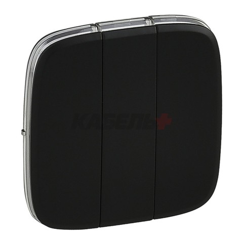 Valena Allure - Лицевая панель для выключателя трехклавишного, антрацит