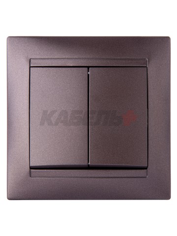 Выключатель 2-х кл. 10А шоколад "Лама" TDM