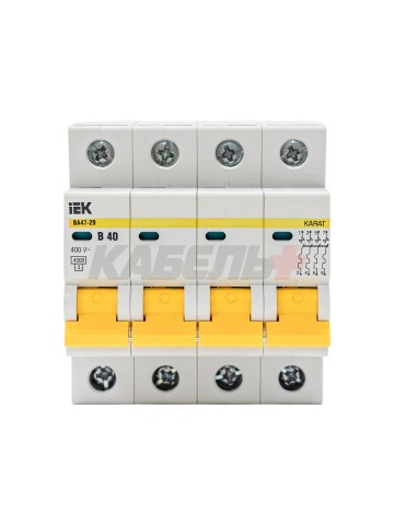 KARAT Автоматический выключатель ВА47-29 4P B 40А 4,5кА IEK