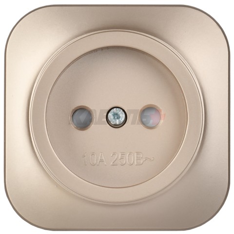 GLORY Розетка 1-местная для открытой установки без заземления с защитными шторками 10А РСш20-2-ХШм шампань матовый IEK