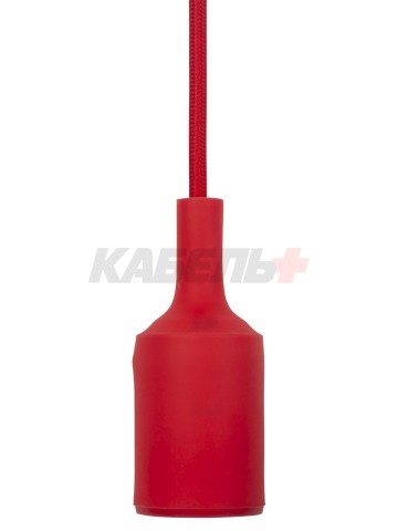 Патрон пластиковый Е27 с подвесом 1 м, красный TDM