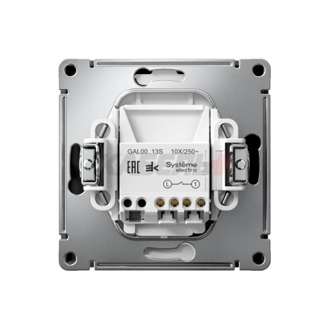 ARTGALLERY 1-клавишный ВЫКЛЮЧАТЕЛЬ с подсветкой, 10АХ, механизм, быстрозажим. клем., КАРБОН