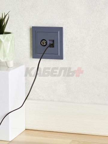 BRITE Розетка двойная TV+RJ45 кат.5E РТВ/РК12-БрМ маренго IEK