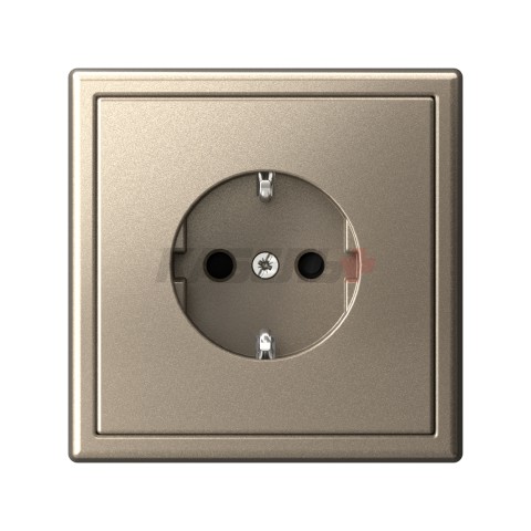 ARTGALLERY РОЗЕТКА с заземлением со шторками, 16А, механизм, быстрозажим. клем., ШАМПАНЬ