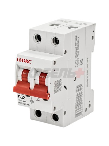 Автоматический выключатель YON max типа MD63S, 4,5кА, 2 полюса, хар-ка C, 32А DKC