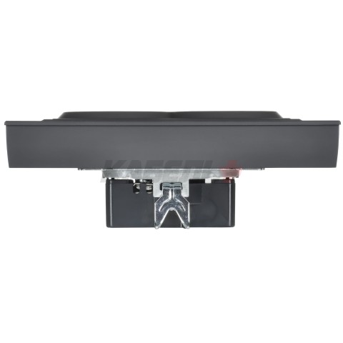 BRITE Розетка 2-местная с заземлением с защитными шторками плоская 16А в сборе РСшПл12-3-БрГ графит IEK