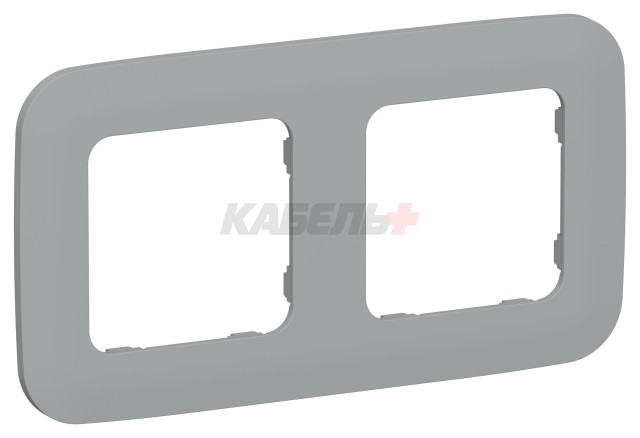 FLITE Рамка 2-местная РУ-2-А-ФлС серый IEK