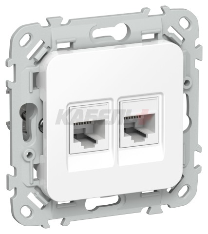 FLITE Розетка 2-местная RJ45/RJ11 категория 6/3 UTP РКТ6/3-2-0-ФлБ белый IEK