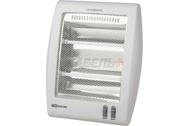 Кварцевый обогреватель КО-1, 800 Вт, рег. мощн. (400/800 Вт), белый, TDM