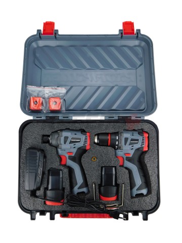 Аккумуляторный бесщеточный E0227 НАБОР 2в1 ProfiSet 2A16 (Li-ion 2шт, 2.0Ач, З/У, в кейсе, E0210, E0211)