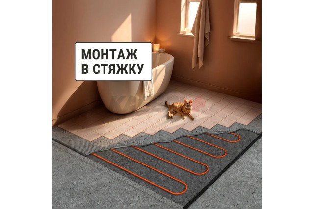 Двухжильный теплый пол в стяжку "ПРОФИ",105 м, 2100 Вт, S укладки 14-20 м², TDM.