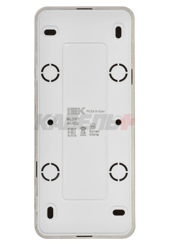 GLORY Розетка 3-местная для открытой установки с заземлением без защитных шторок 16А РС23-3-ХШм шампань матовый IEK