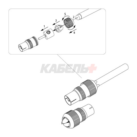 TV-разъем гнездо без пайки Орех REXANT