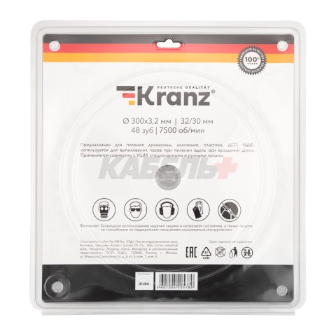 Диск пильный 300 мм х 48 зуб х 32/30 мм KRANZ