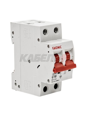 Автоматический выключатель YON max типа MD63S, 4,5кА, 2 полюса, хар-ка C, 16А DKC