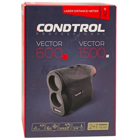 Дальномер лазерный Vector 600 (Измерение скорости / 600 м / +- 1 мм / 2хAAA / Чехол), CONDTROL