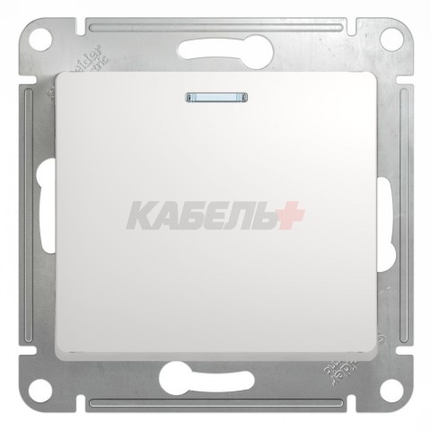 Переключатель 1-клавишный с подсветкой Schneider Electric Glossa GSL000163 Белый