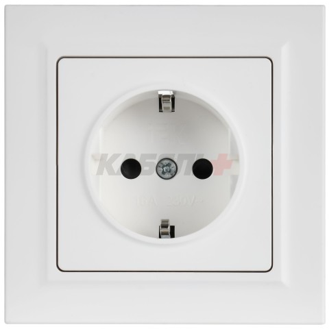 BRITE Розетка 1-местная с заземлением с защитными шторками 16А РС14-1-0-БрАБ арктический белый IEK