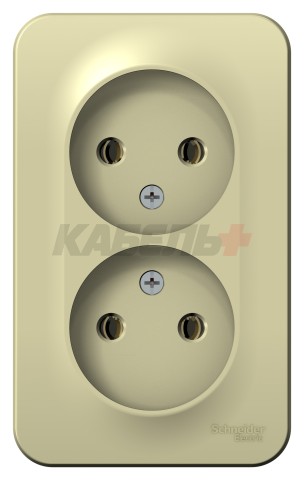 BLANCA О/У РОЗЕТКА двойная без заземления без шторок, ИЗОЛ.ПЛ., 16А, 250В, БЕЖЕВЫЙ