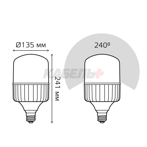Лампа Gauss Elementary T140 80W 7200lm 4000K E40 LED 1/8