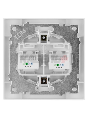 Розетка двойная телефонная RJ11 белая "Сенеж" TDM