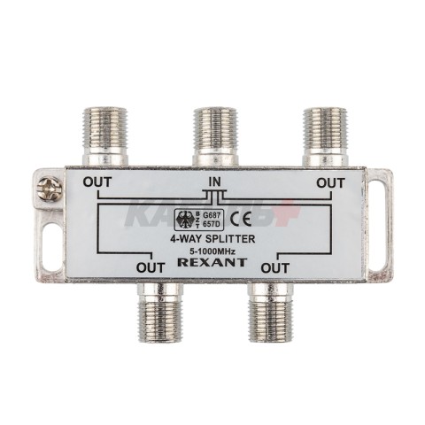 Делитель ТВх4 под F-разъем, 5-1000МГц REXANT