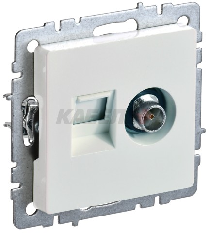 BRITE Розетка двойная TV+RJ45 кат.5E РТВ/РК12-БрЖ жемчуг IEK