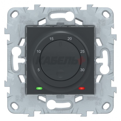 NU550154 Unica New Антрацит Термостат электронный, 8А, встроенный термодатчик