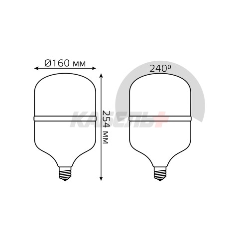 Лампа Gauss Elementary T160 55W 5250lm 4100K E27/E40 Promo LED 1/8