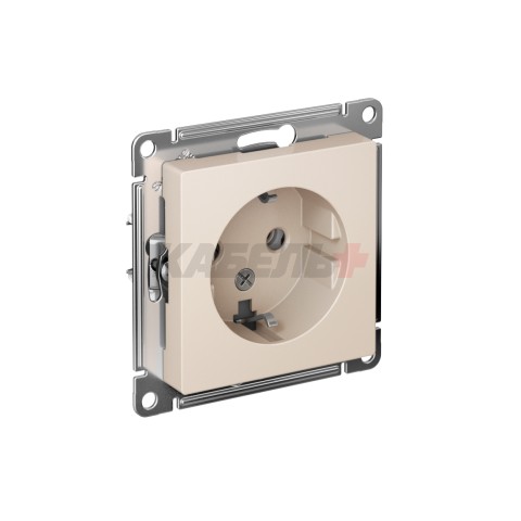 ATLASDESIGN РОЗЕТКА с заземлением без шторок, 16А, механизм, БЕЖЕВЫЙ