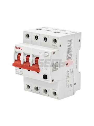 Дифавтомат YON max типа MDR, 3P+N, 30mA, 40A, хар-ка C, 6kA, тип A DKC