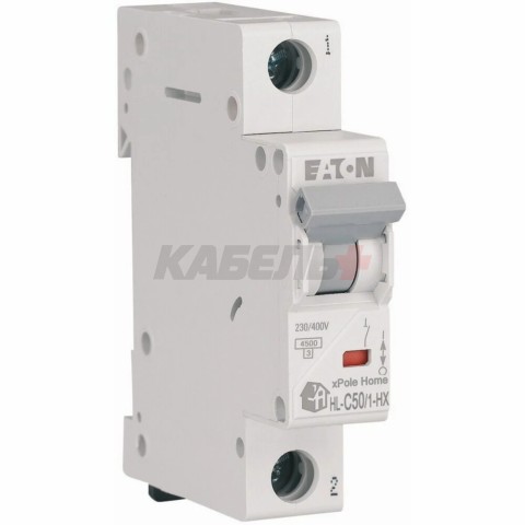Авт. выключатель HN-C50/1, 1P, 50A, х-ка C, 6кА