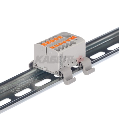 Блок распределительный, зажим push-in, 1 ввод 6 кв.мм, 10 точек подключения 2,5 кв.мм, серый DKC