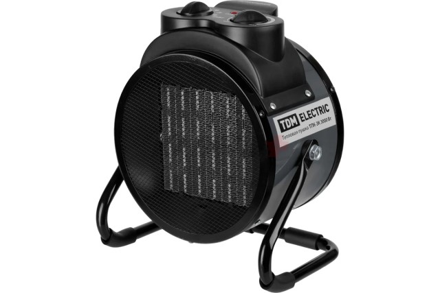 Пушка тепловая ТПК-3К, круглый корпус, 3 кВт (1,5/3 кВт), терморег, керам. нагр. элемент, TDM