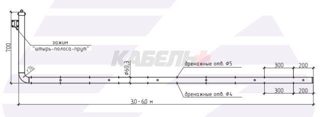 Электролитическое заземление горизонтальное L-6м